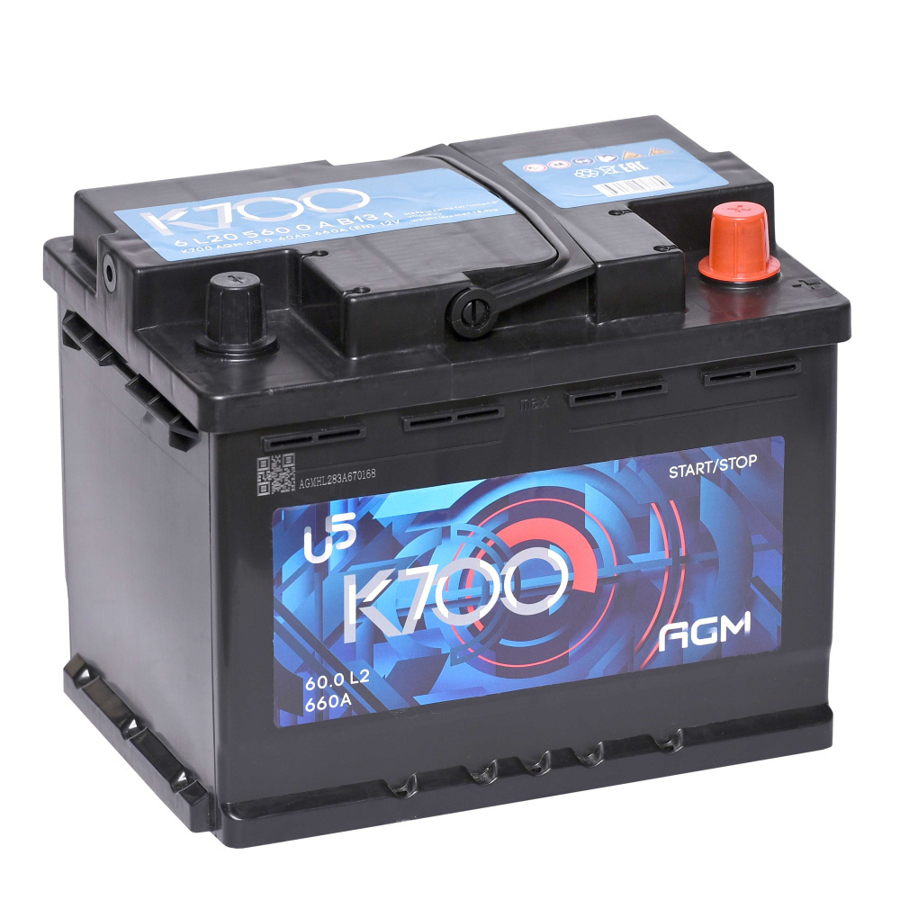 Аккумулятор 6-ст 60Ач K700 AGM L2