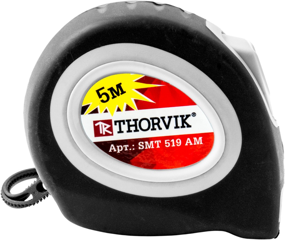SMT519AM Рулетка с магнитным захватом и автостопом, в обрезиненном корпусе, 5 м