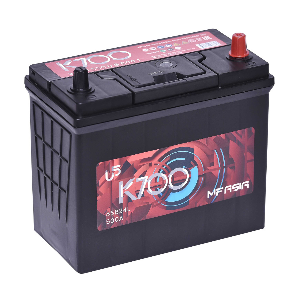 Аккумулятор 6-ст 50Ач K700 Asia 65B24R