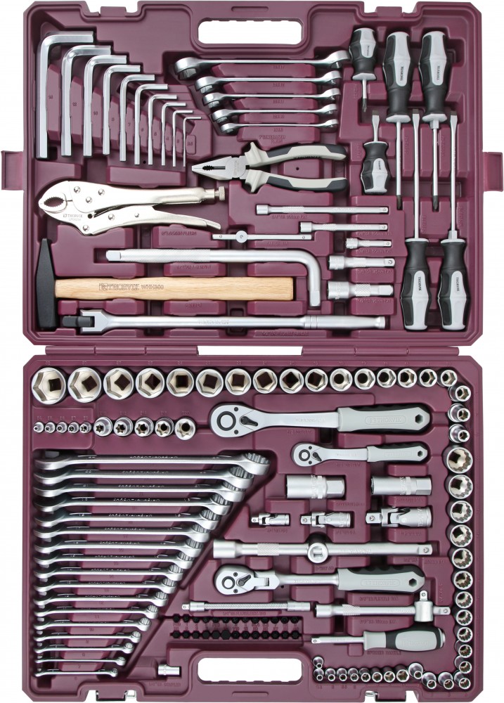 TS142 Набор инструмента универсальный 1/4", 3/8" и 1/2"DR, 142 предмета