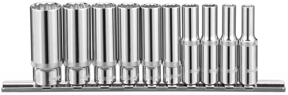 914910 Набор головок торцевых глубоких 12-гранных 1/4"DR на держателе, SAE 3/16"--9/16", 10 предметов