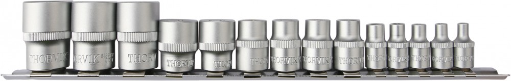 S1S1314SM Набор головок торцевых 1/4", 3/8", 1/2"DR на держателе, внешний TORX®, E4-E24, 14 предметов