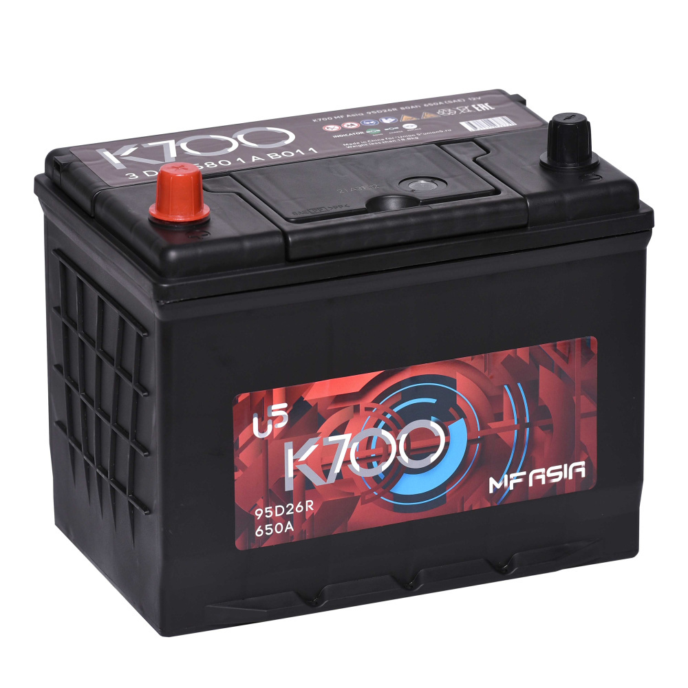 Аккумулятор 6-ст 80Ач K700 Asia 95D26R B01