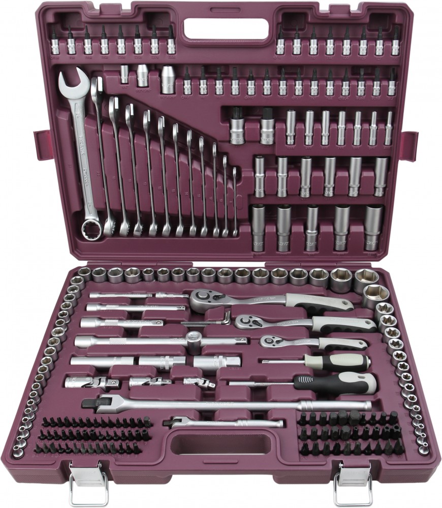 TS217 Набор инструмента универсальный 1/4", 3/8", 1/2"DR, 217 предметов