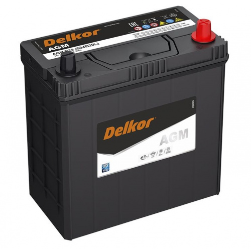 Аккумулятор 6-ст 35Ач DELKOR AGM обр (S34B20L)
