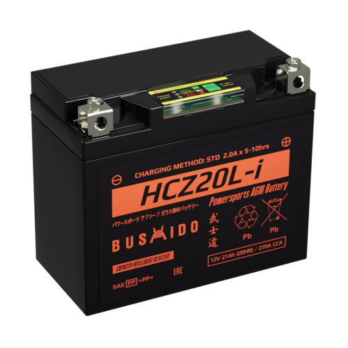Аккумулятор 6-ст 21.0Ач BUSHIDO HCZ20L-i обр
